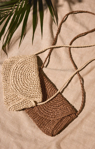 Sand Dollar Mini Straw Crossbody or Clutch Bag