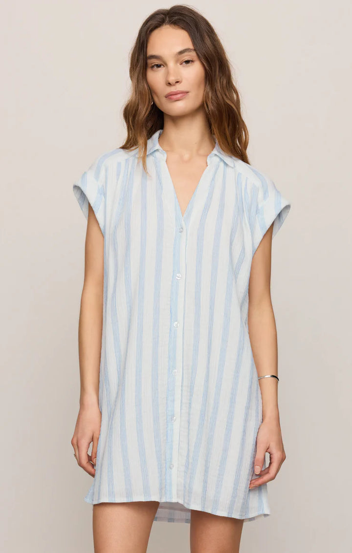 Shellbound Striped Gauze Dress