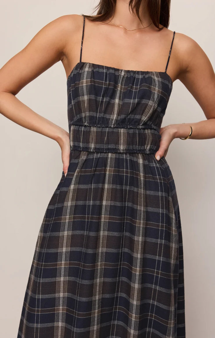 Evermore Plaid Midi Dress