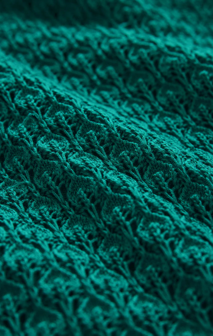 Windswept Crochet Halter Top in Rainforest Green