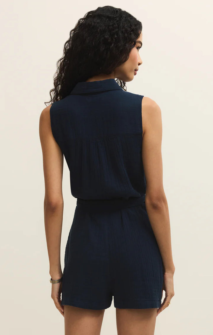 New Light Airy Gauze Romper- Eclipse