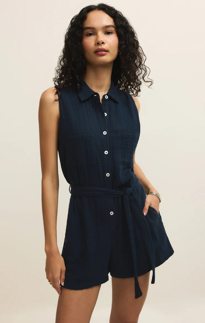 New Light Airy Gauze Romper- Eclipse