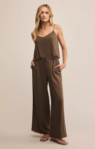 Sabel Cropped Linen Tank- Tiki