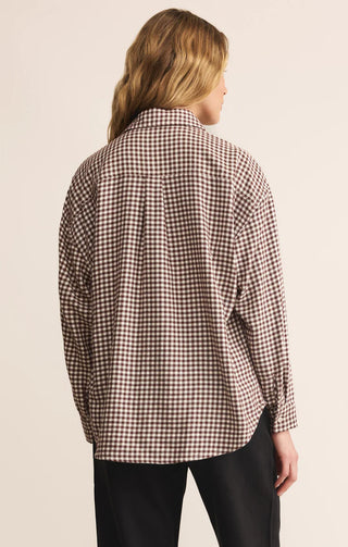 River Plaid Button Up by Z Supply – Chocolate Cherry