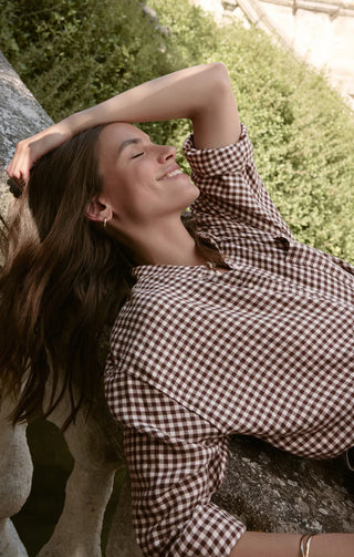 River Plaid Button Up by Z Supply – Chocolate Cherry