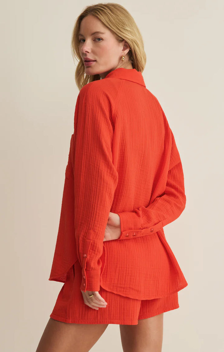 Perfect Airy Button Down – Lychee