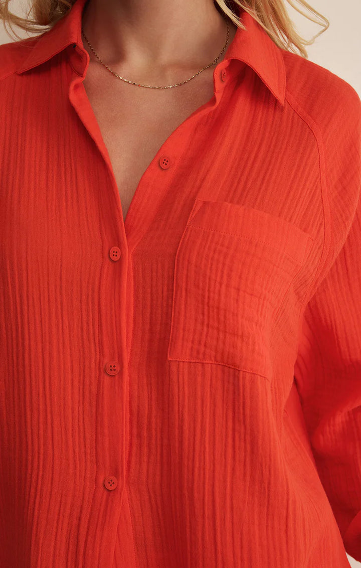 Perfect Airy Button Down – Lychee