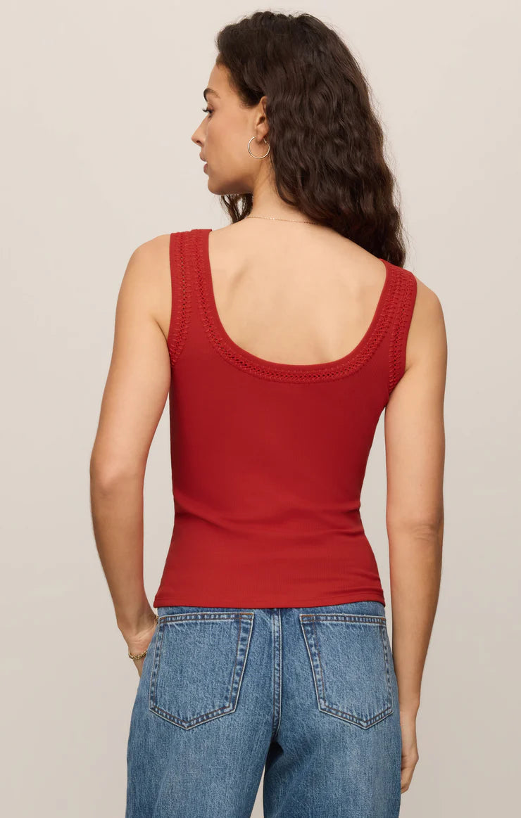 Larkin Whipstitch Tank — Chili Pepper Red
