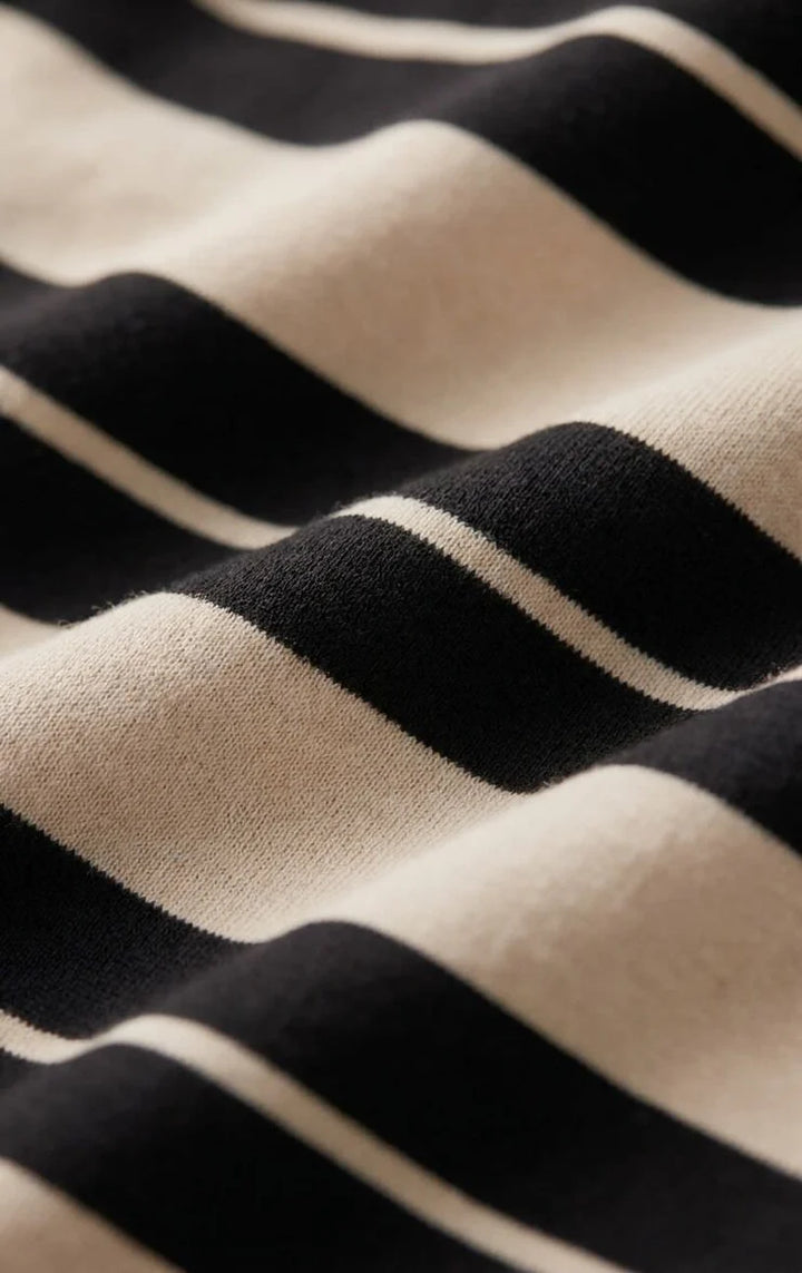 Stellan Striped Jersey Tee in Ash Black