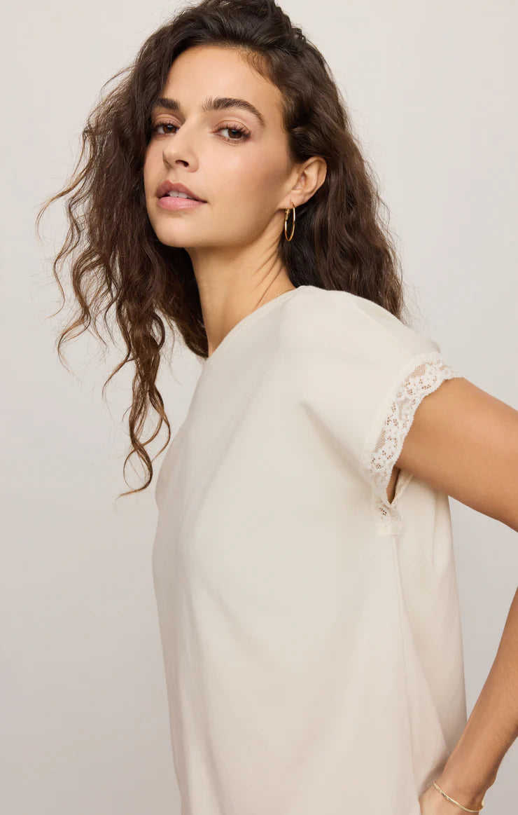 Marika Lace Trim Muscle Tee