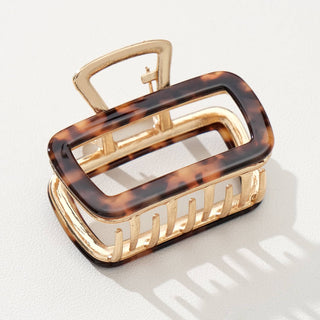 Harlow Medium Hollow Rectangle Metal Claw Clip: Assorted
