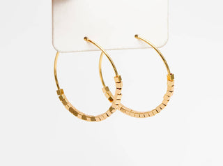 Lola gold beaded hoop earrings