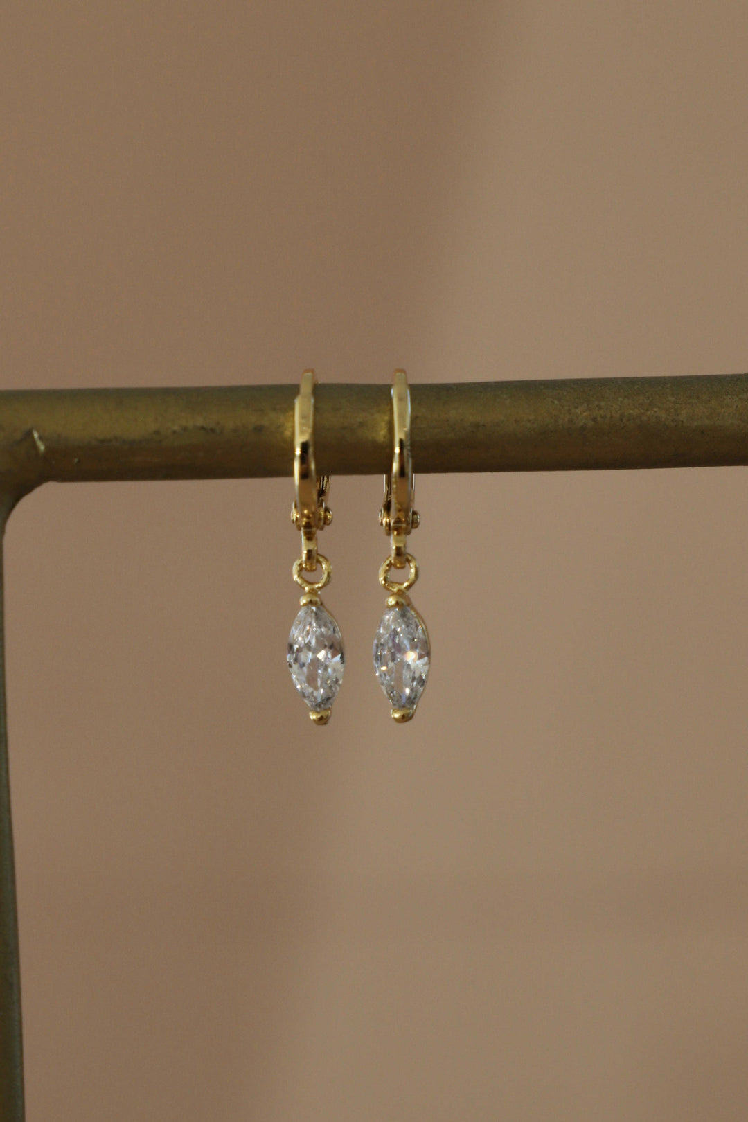 Marquise CZ Drop Huggies