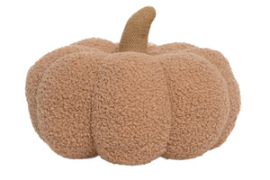 Pearhead - Beige Sherpa Pumpkin Pillow, Fall Decor