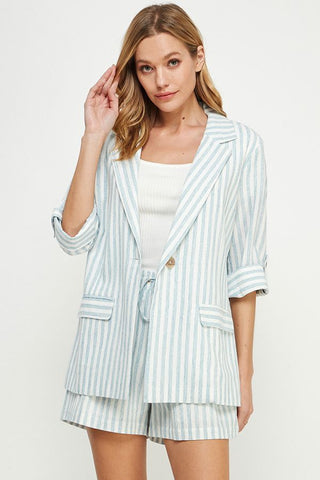 Striped Linen Blazer