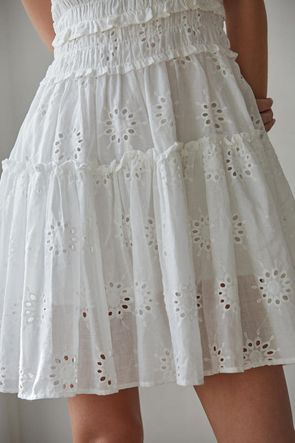 Alexie Eyelet Smocked Mini Dress
