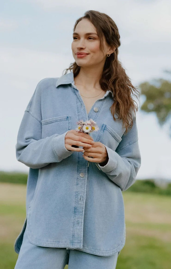 All Day Knit Denim Jacket - Hello Beautiful Boutique