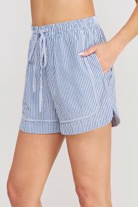 Coastal Breeze Front Tie Striped Shorts