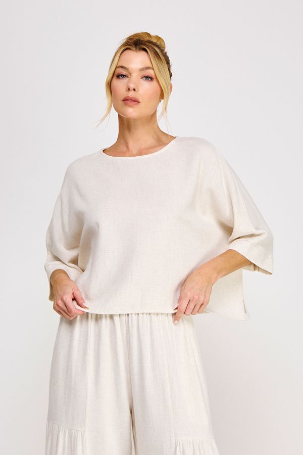 Soft Linen Flowy Dolman Top