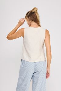 Allie Linen Button Tank