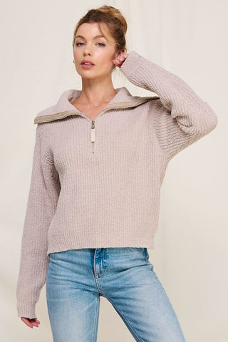 Soft Plush Half Zip Sweater