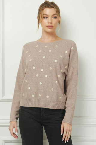 Daisy embroidered sweater