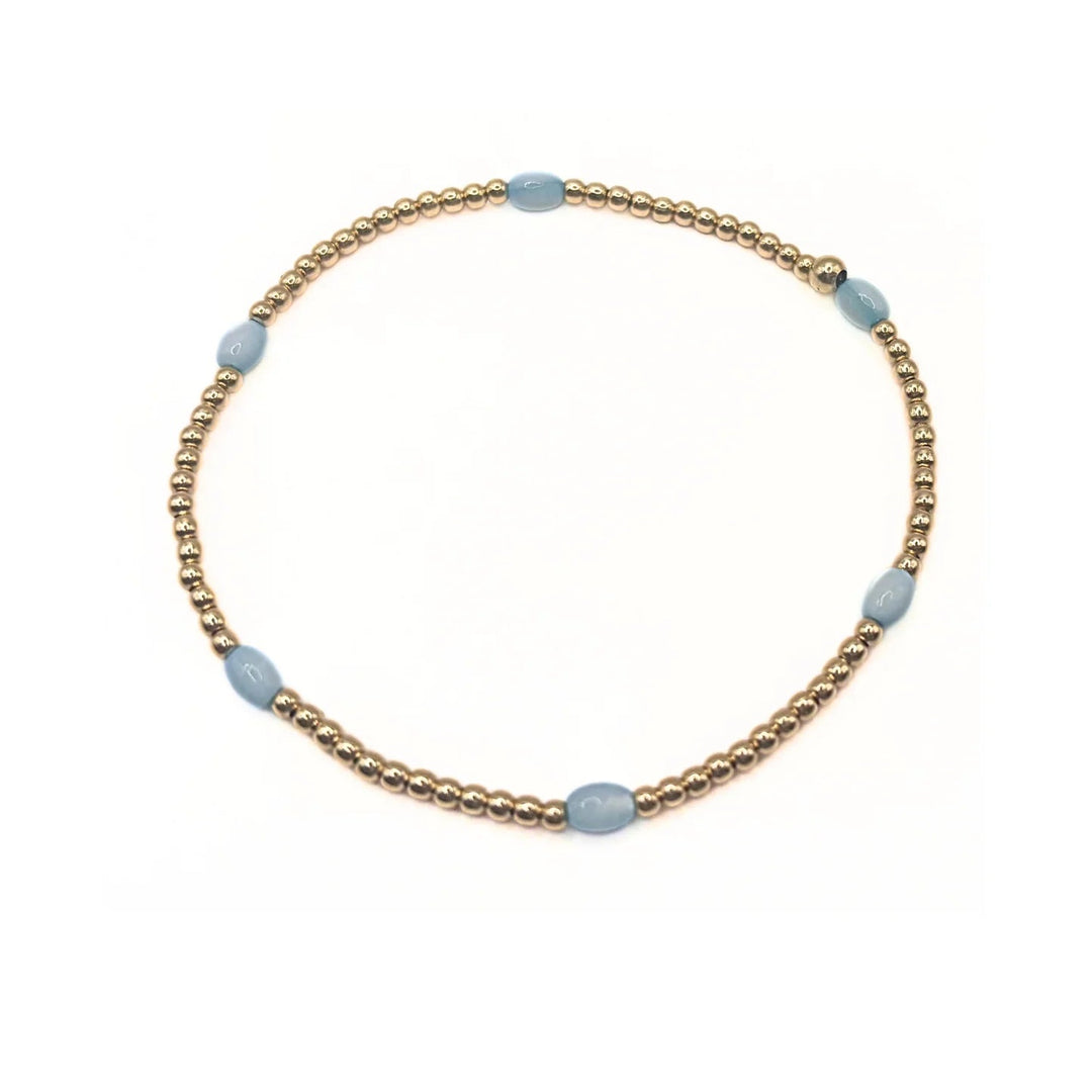 B - AC - PT - 7 - Aspen Gold Filled Waterproof Bracelet - Pale Turquoise - Hello Beautiful Boutique