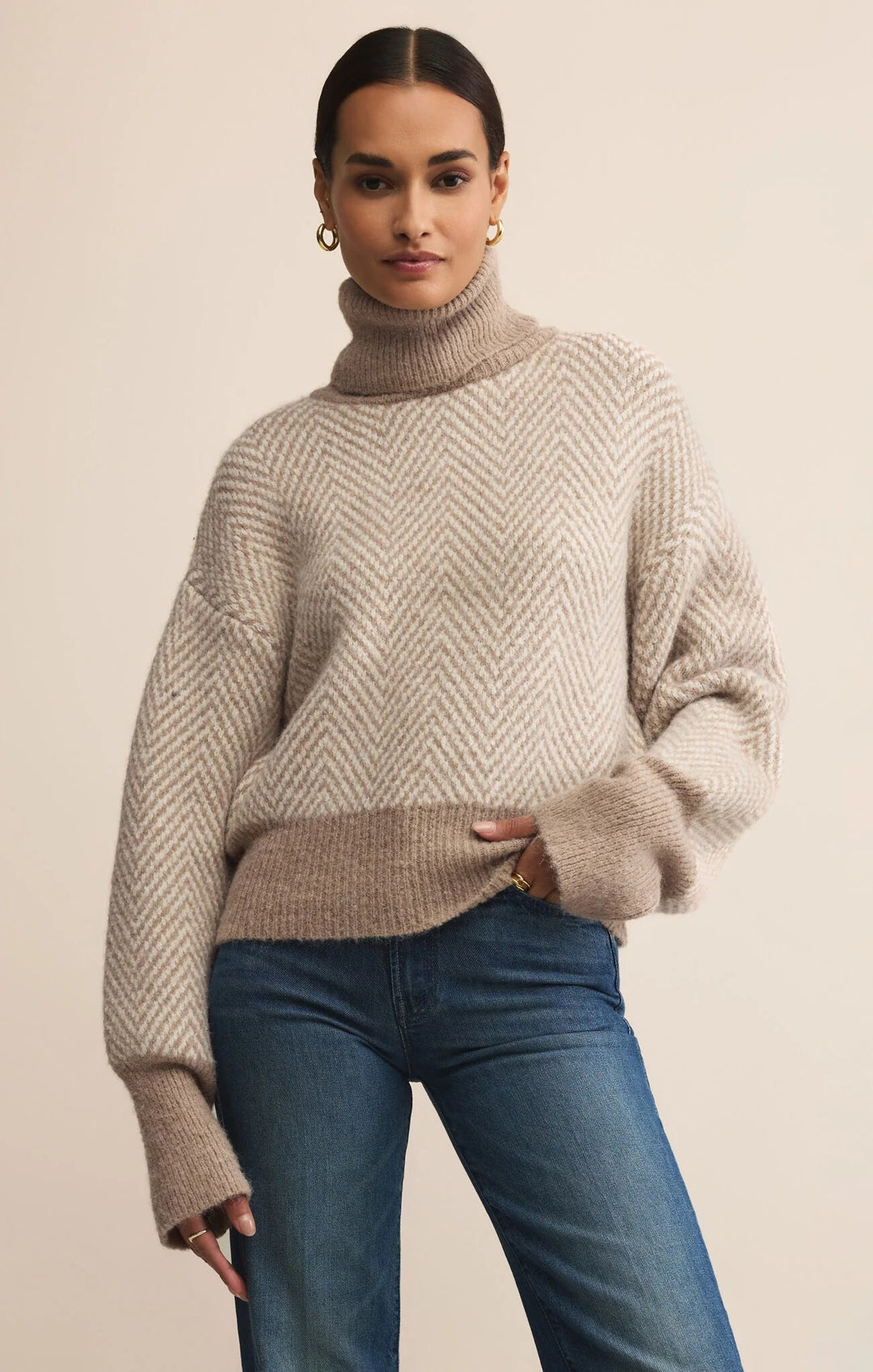 Balkan Funnel Neck Sweater - Hello Beautiful Boutique