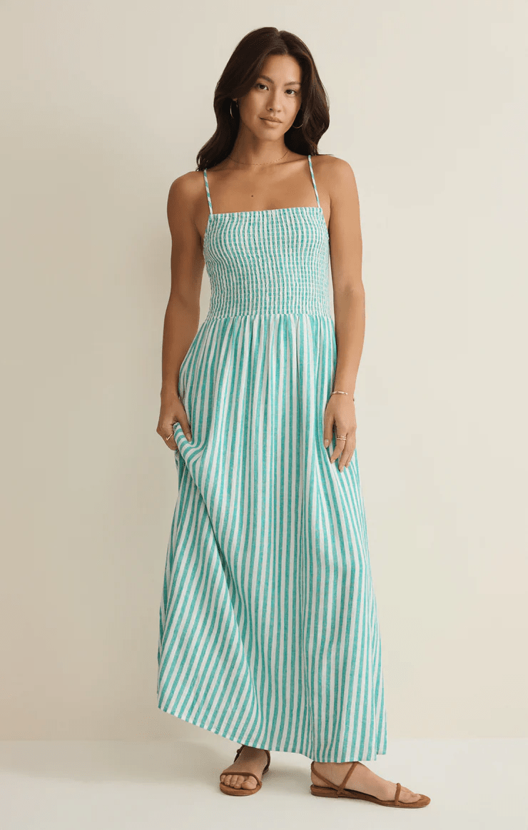 Bayside Striped Midi Dress - Hello Beautiful Boutique