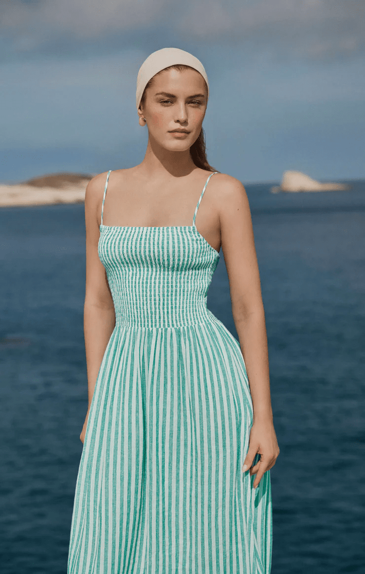 Bayside Striped Midi Dress - Hello Beautiful Boutique