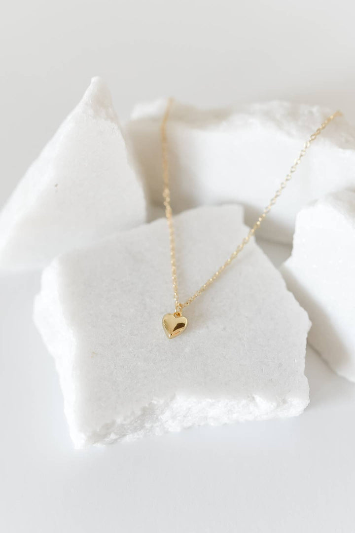 Blakely dainty bubble heart necklace 18k gold plated  - Hello Beautiful Boutique