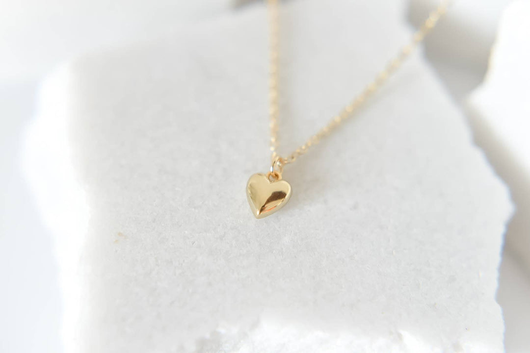 Blakely dainty bubble heart necklace 18k gold plated  - Hello Beautiful Boutique
