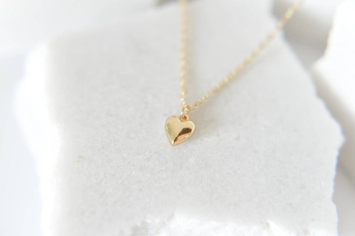 Blakely dainty bubble heart necklace 18k gold plated  - Hello Beautiful Boutique