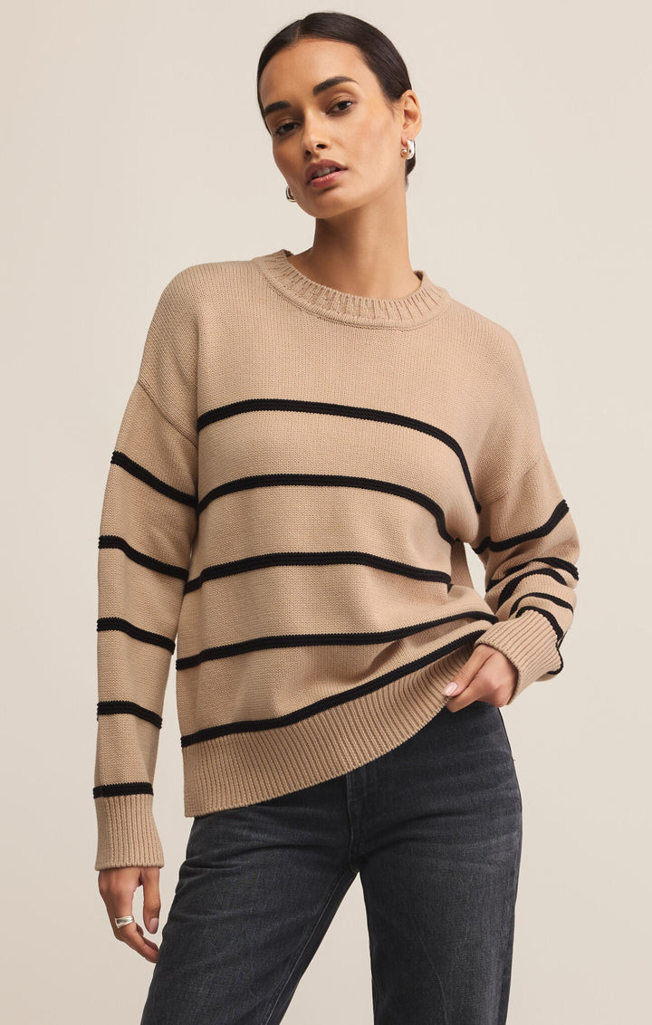 Boyfriend Stripe Sweater - Hello Beautiful Boutique