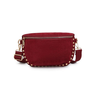 Gizelle-Suede Belt Bag: Black