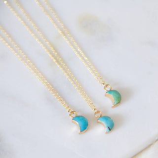 Mesa Blue - Mini Turquoise Moon Necklace - Hello Beautiful Boutique