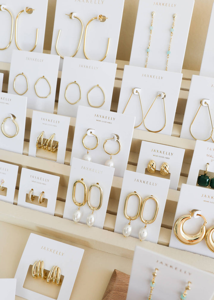 Gold Long Oval Hoop