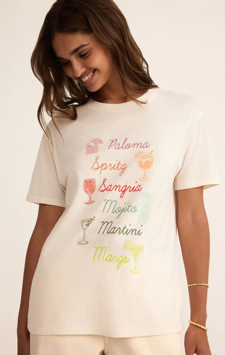 Cocktail Hour Boyfriend Tee - Hello Beautiful Boutique