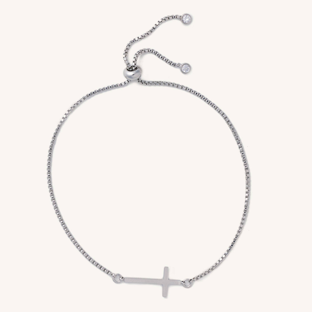 Cross Slider Bracelet: Gold - Hello Beautiful Boutique