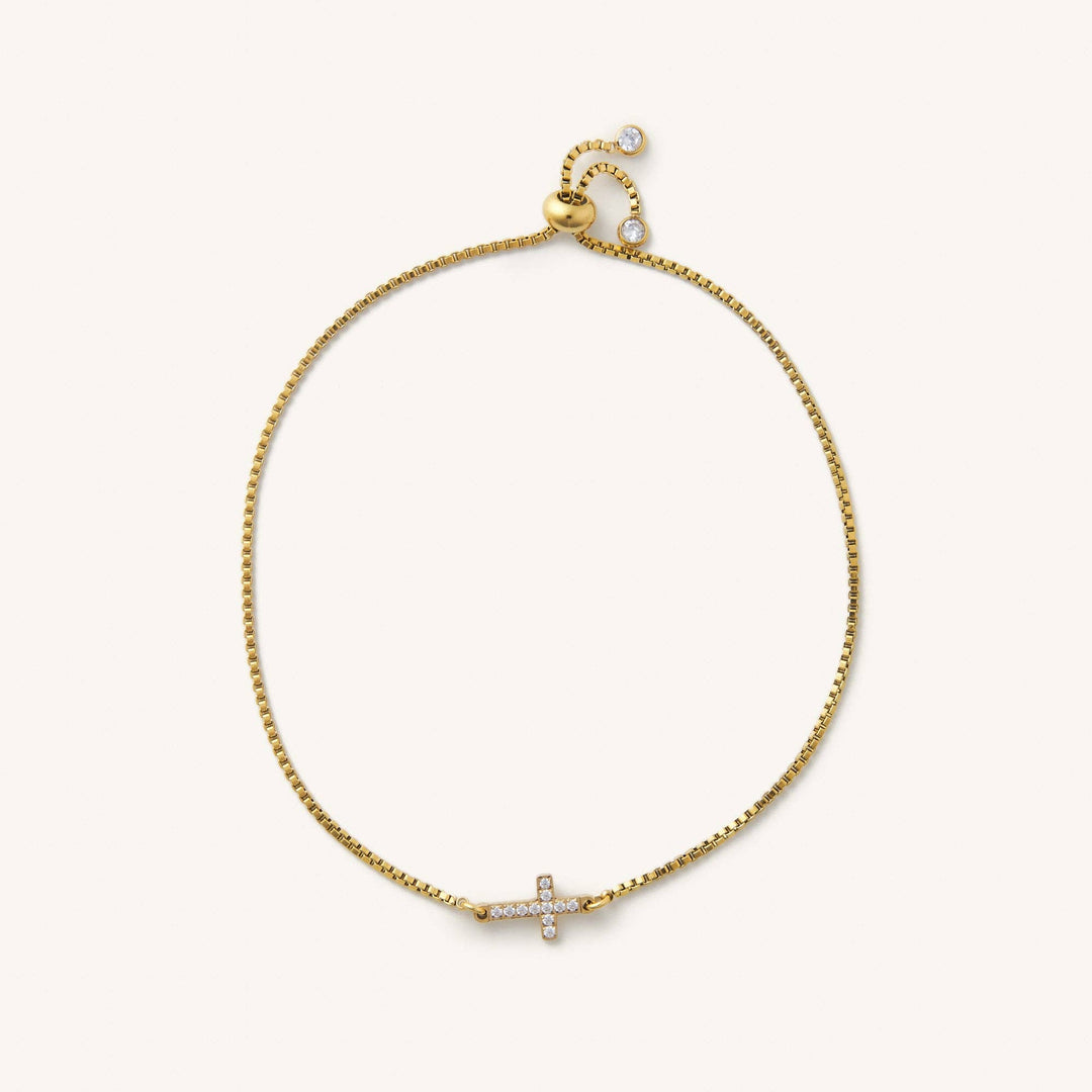 Crystal Cross slider bracelet - Hello Beautiful Boutique