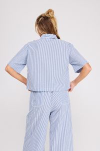 Harbor Stripe Button-Up Top