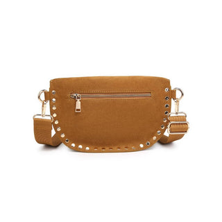 Gizelle-Suede Belt Bag: Black