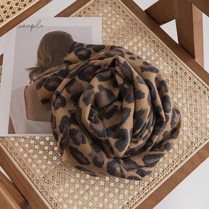 Leopard Print Blanket Scarf