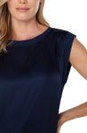 Dark Navy Sleeveless Woven to Knit Top - Hello Beautiful Boutique