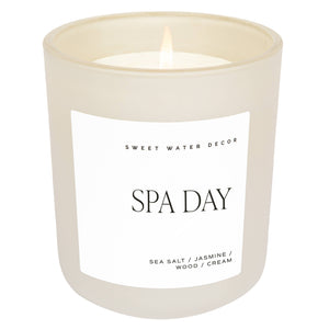 Sweet Water Decor - Spa Day 15 oz Soy Candle, Matte Jar - Home Decor