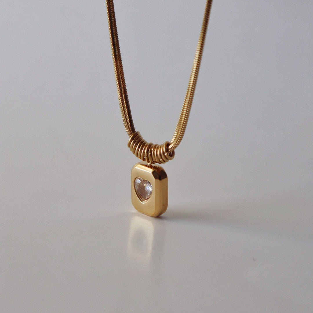 Double Chain Heart Pendant Necklace - Hello Beautiful Boutique