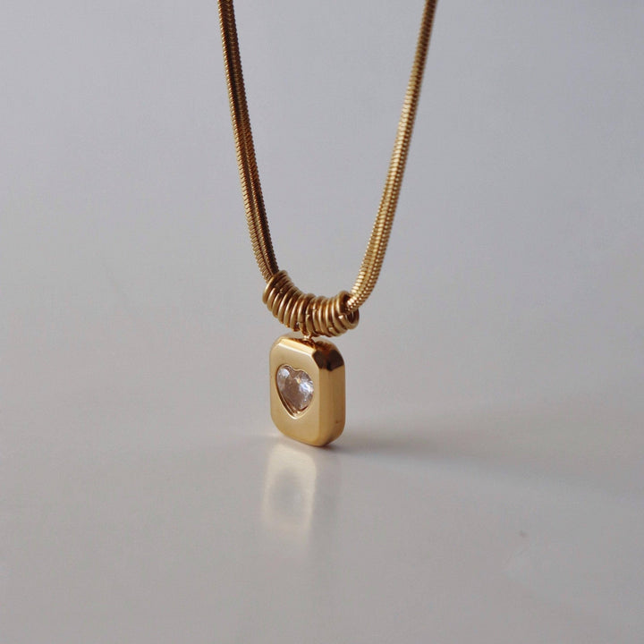 Double Chain Heart Pendant Necklace - Hello Beautiful Boutique