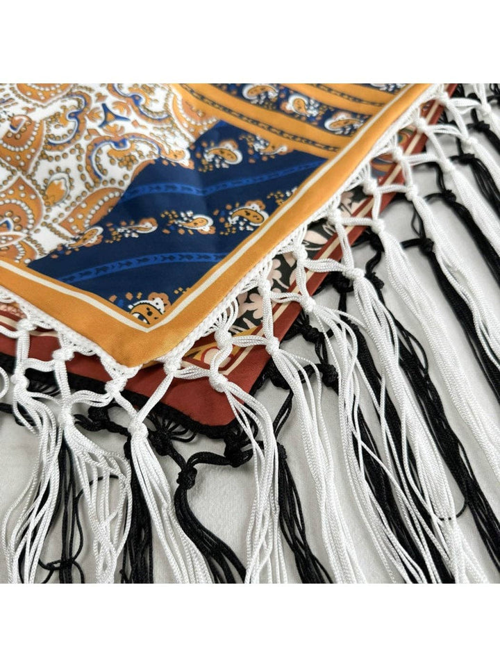 Fringed Patchwork Triangle Bandana