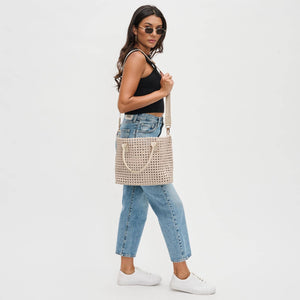 Sol and Selene - Solstice - Medium  Hand Woven Knot Tote: Nude