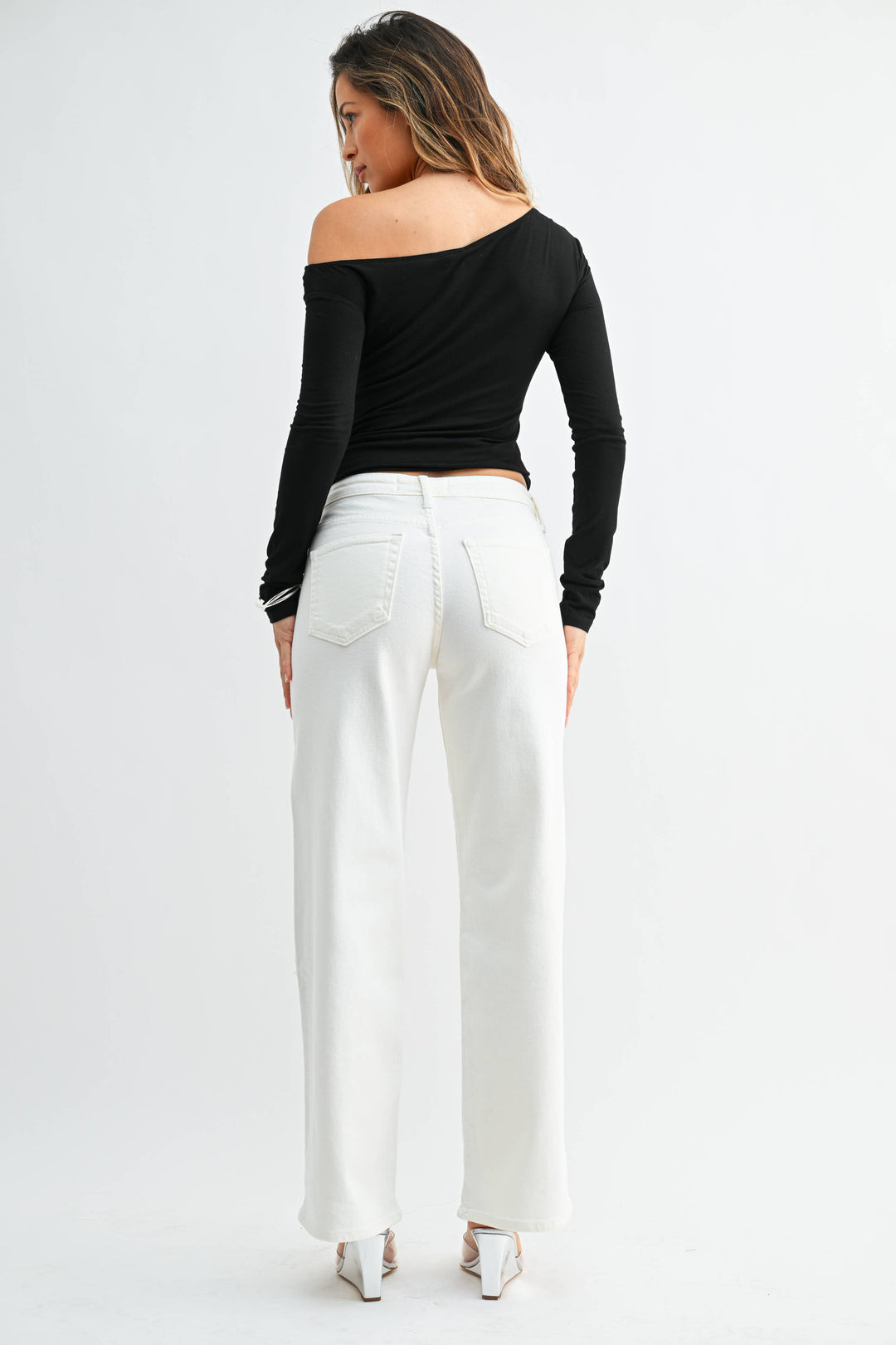 Mid Rise Wide Leg Denim